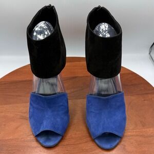 Pierre Hardy Cutout Colorblock Stiletto Suede Heels W EU 40 Italy Blue Black